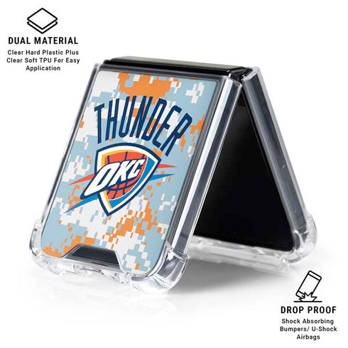 NBA Oklahoma City Thunder Digi Camo Galaxy Z Flip6 Clear Case