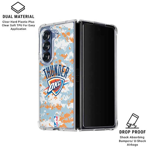 NBA Oklahoma City Thunder Digi Camo Galaxy Z Fold6 Clear Case