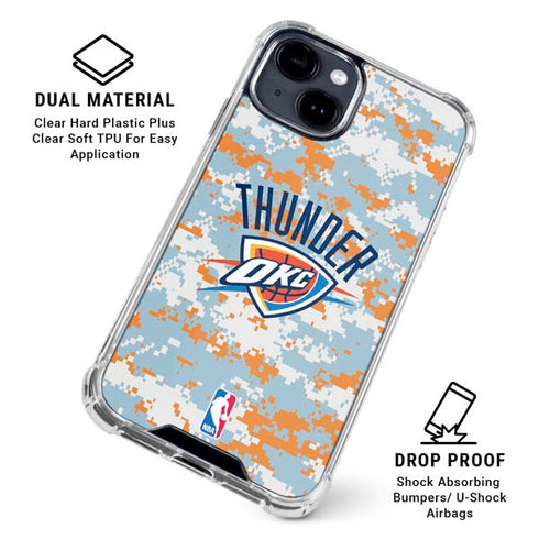 NBA Oklahoma City Thunder Digi Camo iPhone 15 Clear Case