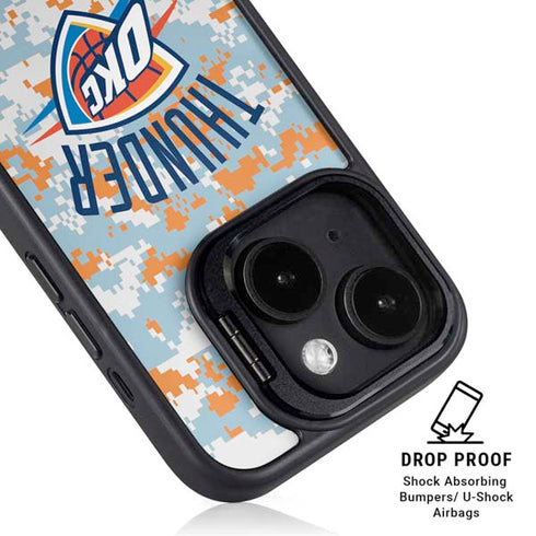 NBA Oklahoma City Thunder Digi Camo iPhone 15 Kickstand Case