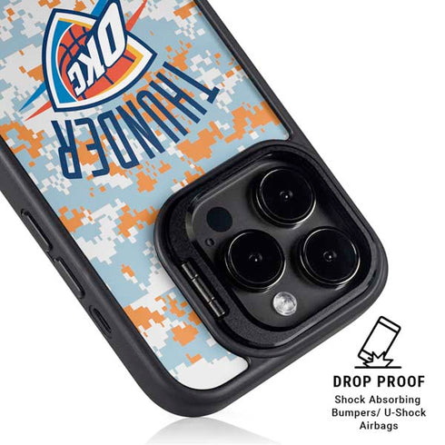 NBA Oklahoma City Thunder Digi Camo iPhone 15 Pro Kickstand Case