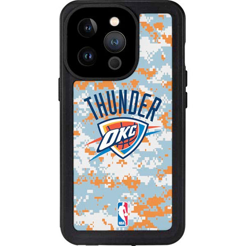 NBA Oklahoma City Thunder Digi Camo iPhone 15 Pro Waterproof Case