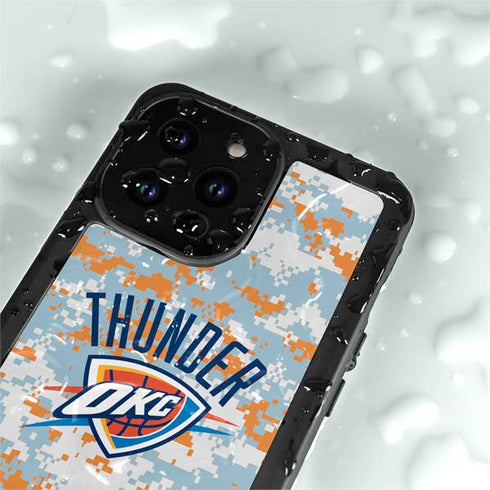 NBA Oklahoma City Thunder Digi Camo iPhone 15 Pro Waterproof Case