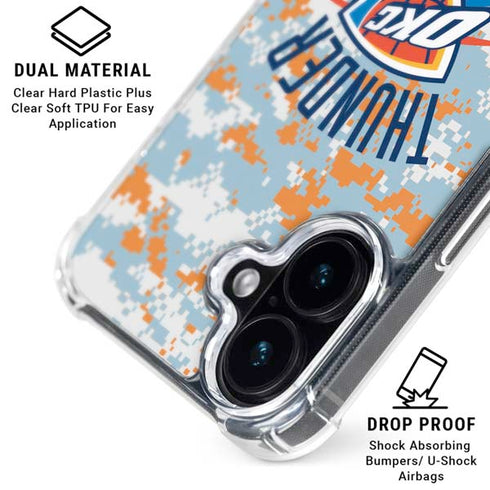 NBA Oklahoma City Thunder Digi Camo iPhone 16 Clear Case