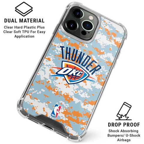 NBA Oklahoma City Thunder Digi Camo iPhone 16 Pro Clear Case