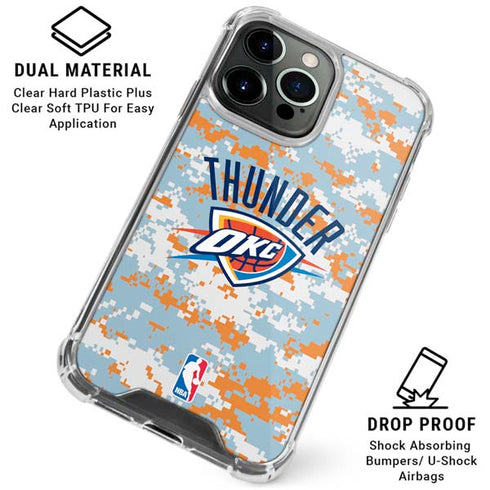 NBA Oklahoma City Thunder Digi Camo iPhone 16 Pro Max Clear Case