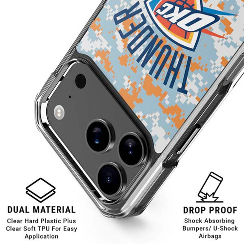 NBA Oklahoma City Thunder Digi Camo iPhone 18 Pro Clear Case