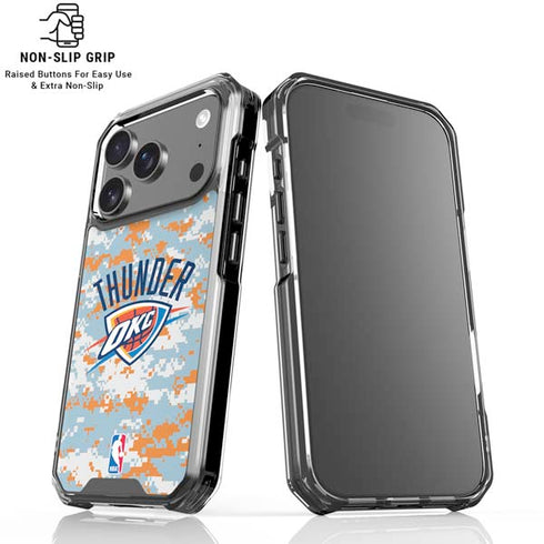 NBA Oklahoma City Thunder Digi Camo iPhone 18 Pro Clear Case