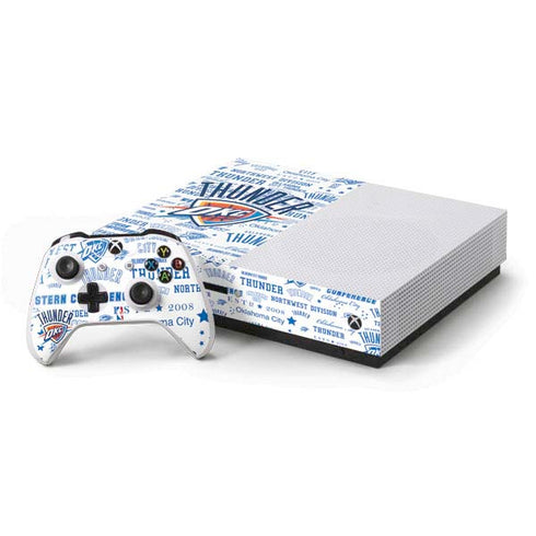 NBA Oklahoma City Thunder Historic Blast Xbox One S Console and Controller Bundle Skin