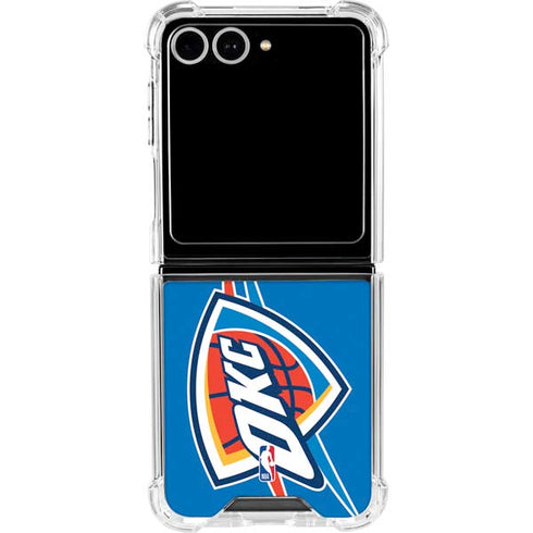 NBA Oklahoma City Thunder Large Logo Galaxy Z Flip7 Clear Case