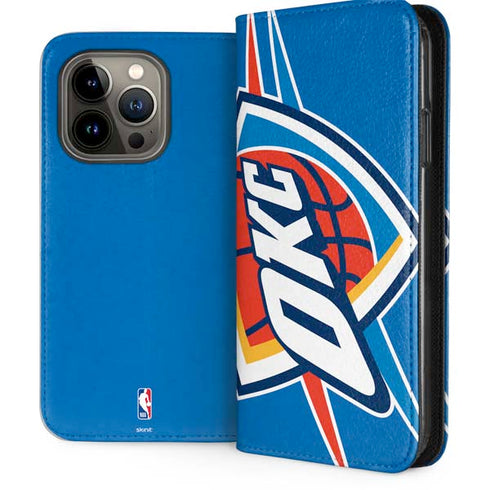 NBA Oklahoma City Thunder Large Logo iPhone 15 Pro Folio Case
