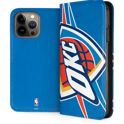 NBA Oklahoma City Thunder Large Logo iPhone 15 Pro Max Folio Case