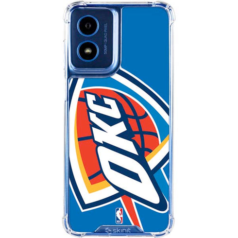 NBA Oklahoma City Thunder Large Logo Moto G 5G (2024) Clear Case