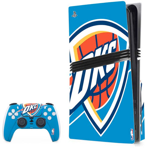 NBA Oklahoma City Thunder Large Logo PS5 Pro Disk Bundle Skin