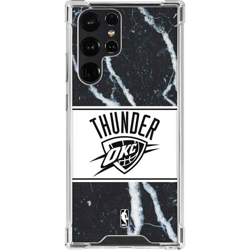 NBA Oklahoma City Thunder Marble Galaxy S23 Ultra Clear Case