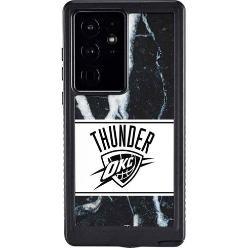 NBA Oklahoma City Thunder Marble Galaxy S24 Ultra Waterproof Case