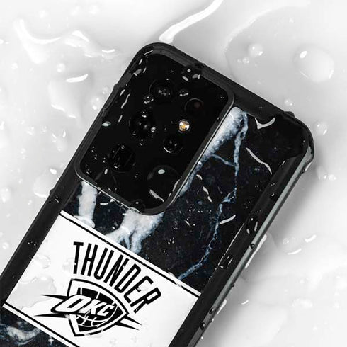 NBA Oklahoma City Thunder Marble Galaxy S24 Ultra Waterproof Case