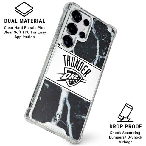 NBA Oklahoma City Thunder Marble Galaxy S25 Ultra Clear Case