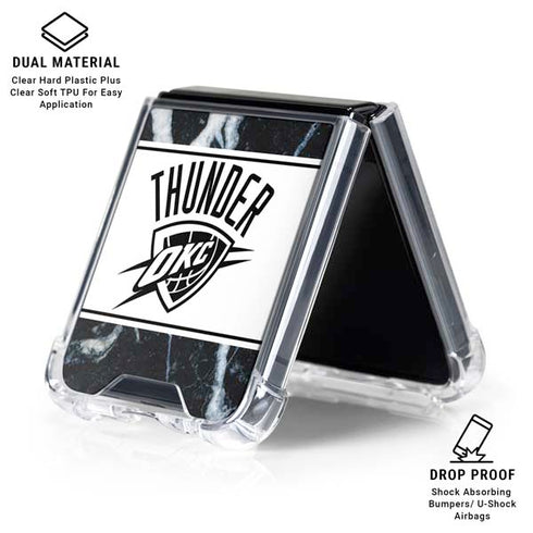 NBA Oklahoma City Thunder Marble Galaxy Z Flip6 Clear Case