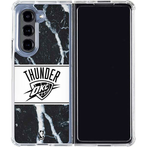 NBA Oklahoma City Thunder Marble Galaxy Z Fold5 5G Clear Case