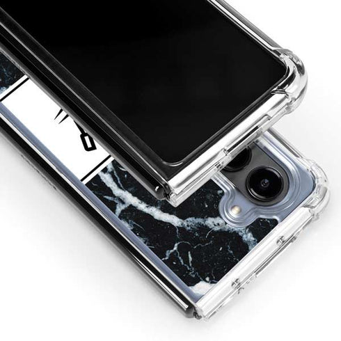 NBA Oklahoma City Thunder Marble Galaxy Z Fold5 5G Clear Case