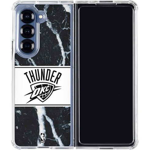 NBA Oklahoma City Thunder Marble Galaxy Z Fold6 Clear Case