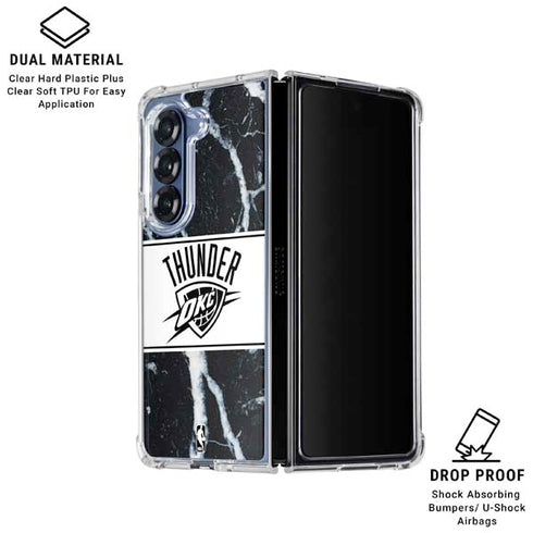 NBA Oklahoma City Thunder Marble Galaxy Z Fold6 Clear Case
