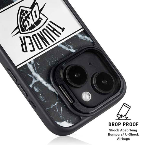NBA Oklahoma City Thunder Marble iPhone 14 Plus Kickstand Case