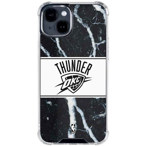 NBA Oklahoma City Thunder Marble iPhone 15 Clear Case
