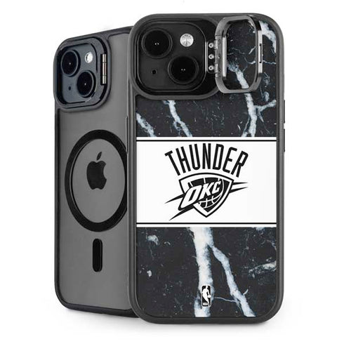 NBA Oklahoma City Thunder Marble iPhone 15 Kickstand Case
