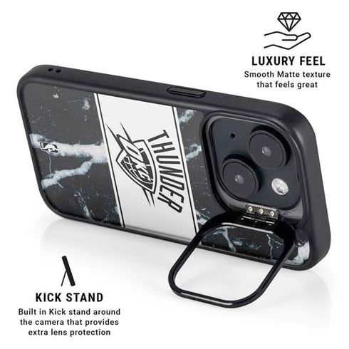 NBA Oklahoma City Thunder Marble iPhone 15 Kickstand Case