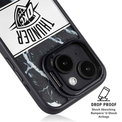NBA Oklahoma City Thunder Marble iPhone 15 Kickstand Case