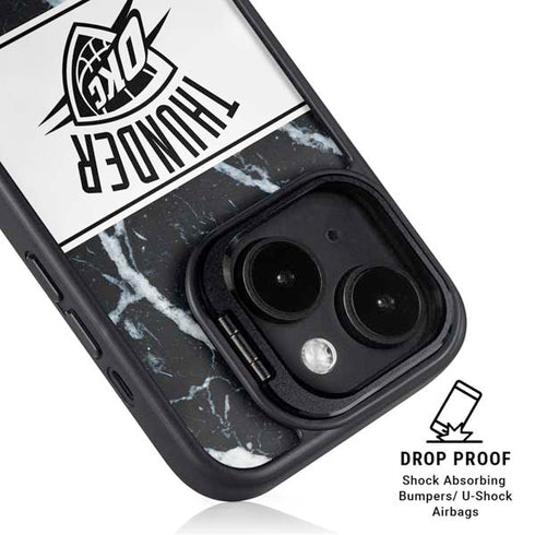 NBA Oklahoma City Thunder Marble iPhone 15 Plus Kickstand Case