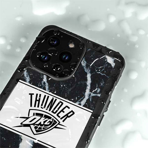 NBA Oklahoma City Thunder Marble iPhone 15 Pro Waterproof Case