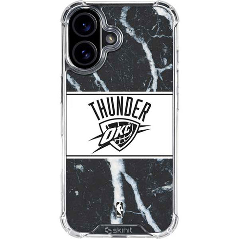 NBA Oklahoma City Thunder Marble iPhone 16 Clear Case