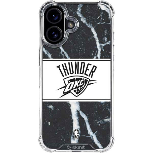 NBA Oklahoma City Thunder Marble iPhone 16 Plus Clear Case