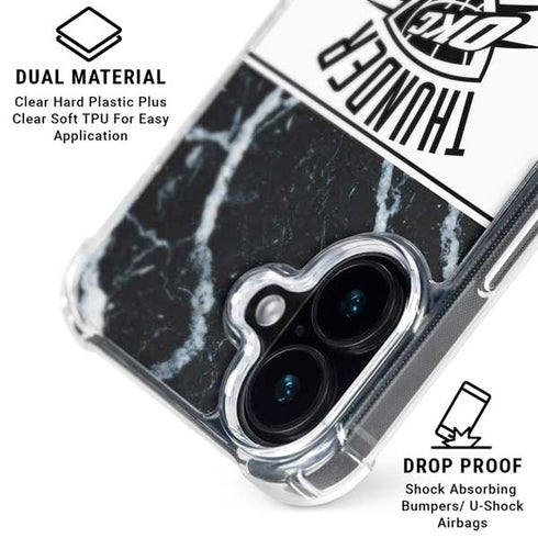 NBA Oklahoma City Thunder Marble iPhone 16 Plus Clear Case