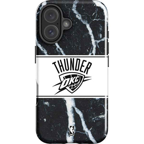 NBA Oklahoma City Thunder Marble iPhone 16 Plus Impact Case