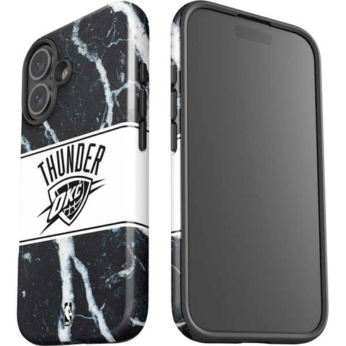 NBA Oklahoma City Thunder Marble iPhone 16 Plus Impact Case