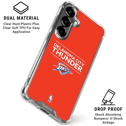 NBA Oklahoma City Thunder Standard - Orange Galaxy S26 Clear Case