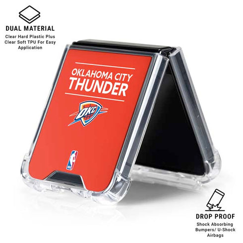 NBA Oklahoma City Thunder Standard - Orange Galaxy Z Flip6 Clear Case