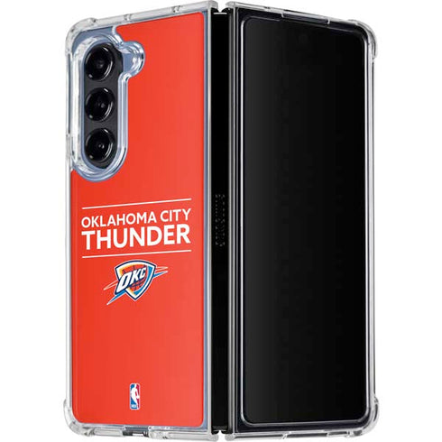 NBA Oklahoma City Thunder Standard - Orange Galaxy Z Fold5 5G Clear Case