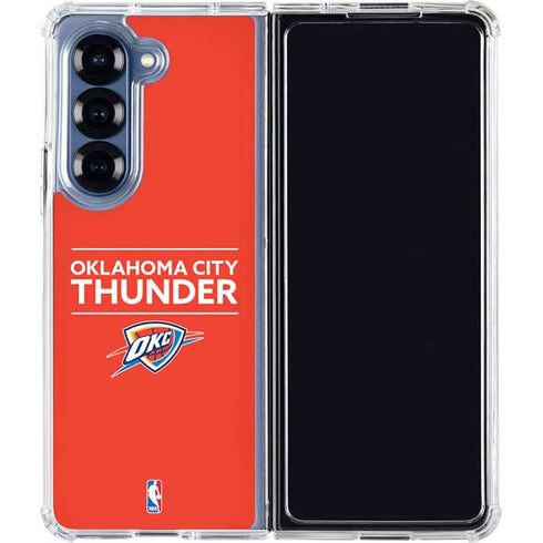 NBA Oklahoma City Thunder Standard - Orange Galaxy Z Fold6 Clear Case
