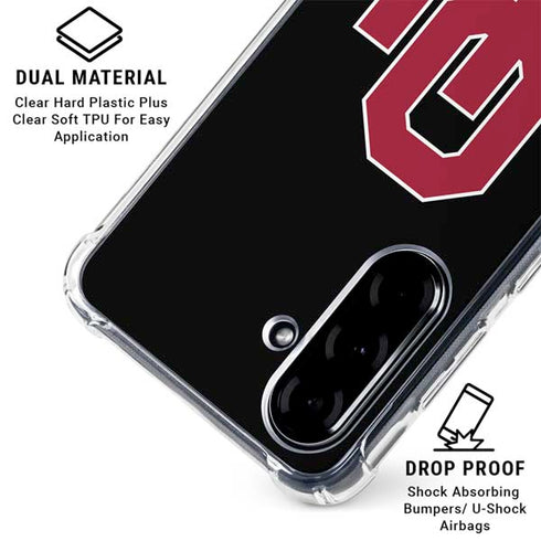 University of Oklahoma Sooners Black Galaxy A36 5G Clear Case