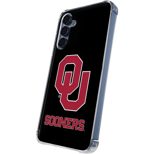 University of Oklahoma Sooners Black Galaxy A55 5G Clear Case