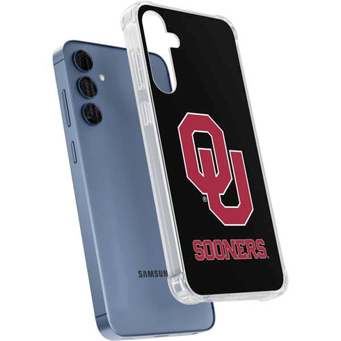 University of Oklahoma Sooners Black Galaxy A55 5G Clear Case
