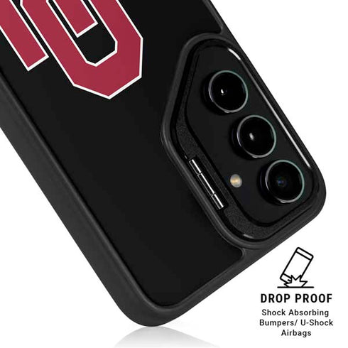 University of Oklahoma Sooners Black Galaxy S25 FE Kickstand Case