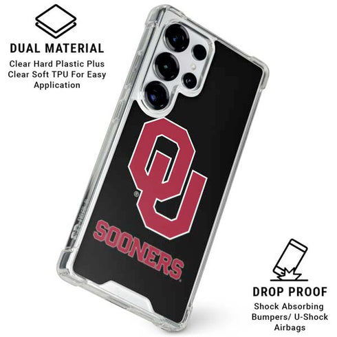 University of Oklahoma Sooners Black Galaxy S25 Ultra Clear Case