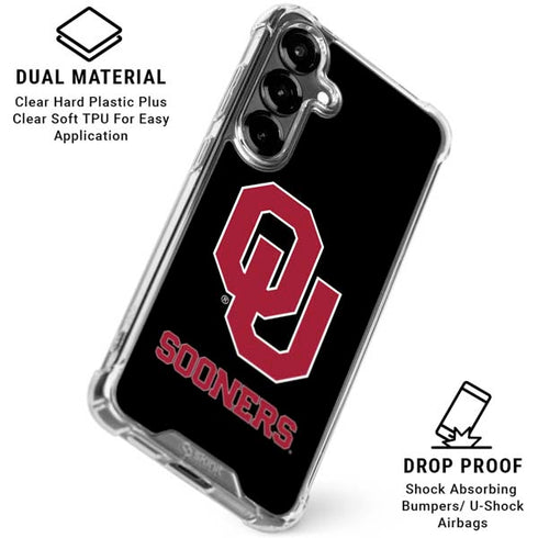 University of Oklahoma Sooners Black Galaxy S26 Clear Case