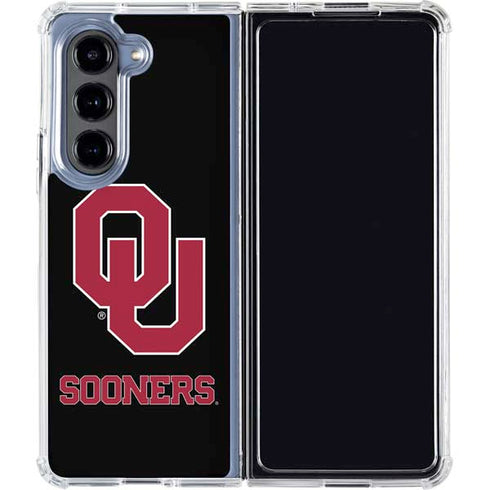 University of Oklahoma Sooners Black Galaxy Z Fold5 5G Clear Case